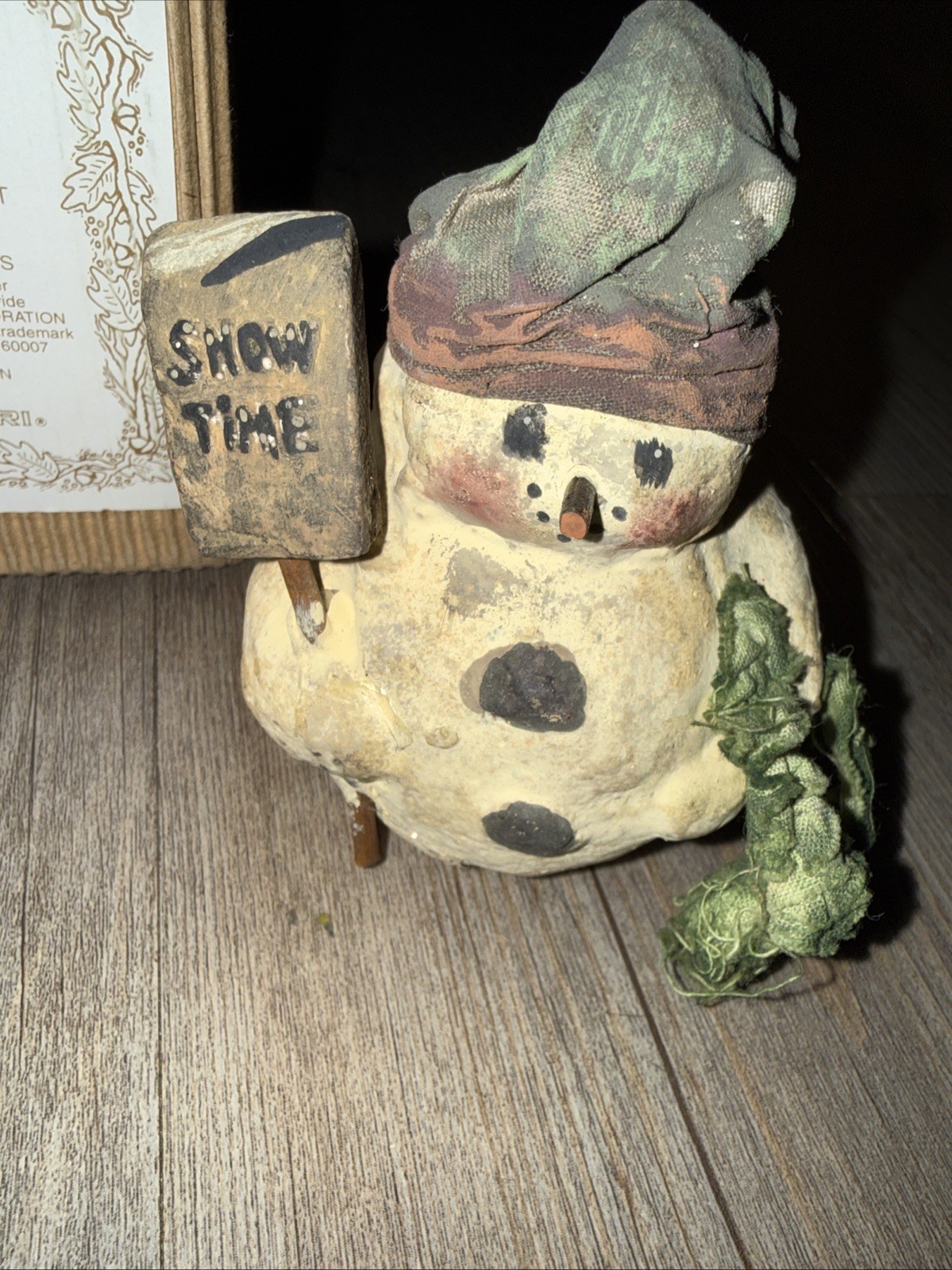 Arlene A Wobler Snowman Christmas Figure Primitive Folk Art Old World 1995 +box