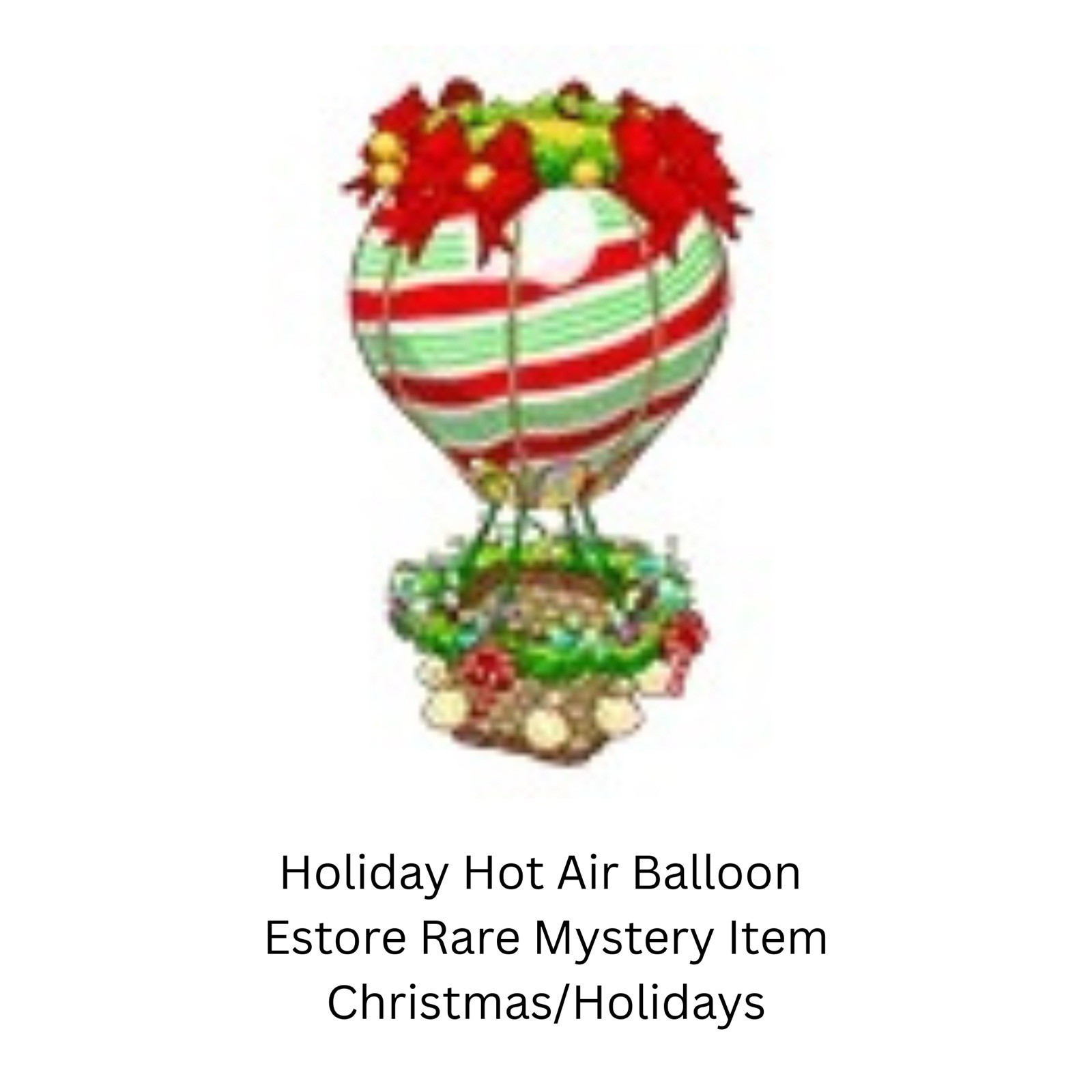 Webkinz Estore Holiday Hot Air Balloon Mystery Christmas Vehicle