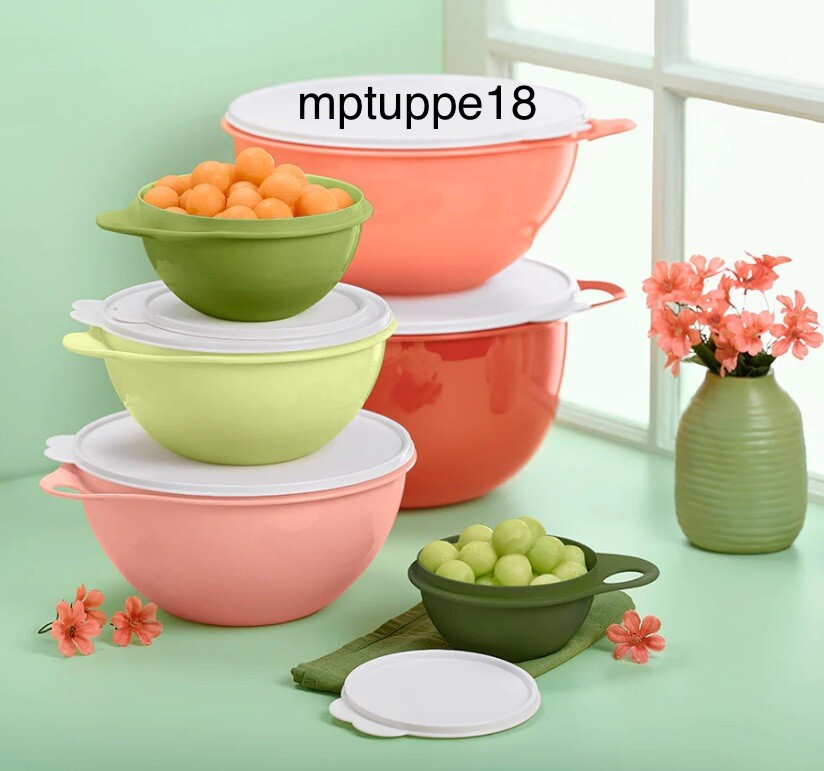 ✅ Brand New Tupperware Thatsa Mixing Bowl 6-Pc Set ~ EXCLUSIVE SPRING COLORS