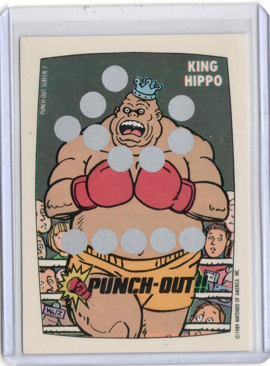 1989 Topps Nintendo #7 (KING HIPPO) Punch Out Scratch Off Card
