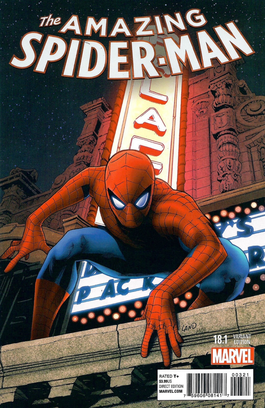 Marvel Amazing Spider-Man Issue 18.1 (2015, Greg Land Cover Variant)