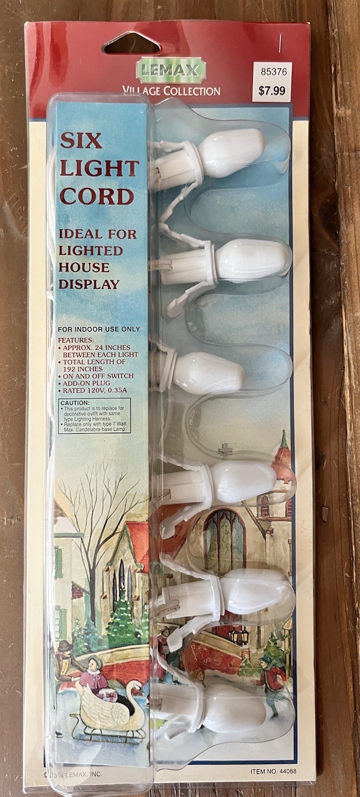 1994 Lemax Village Collection 6 Six Light Cord for Lighted House Display – NEW