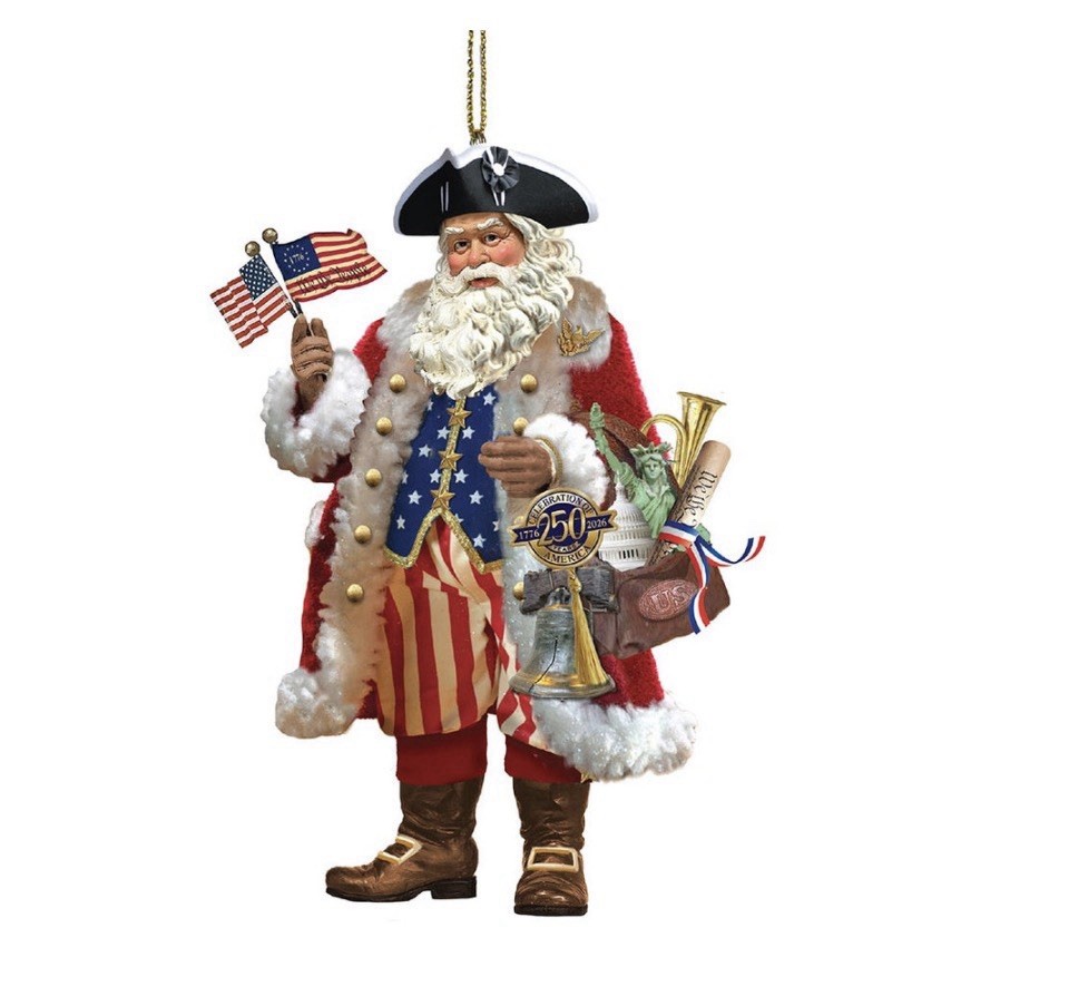 Kurt Adler 250th Anniversary 1776 American Santa Ornament