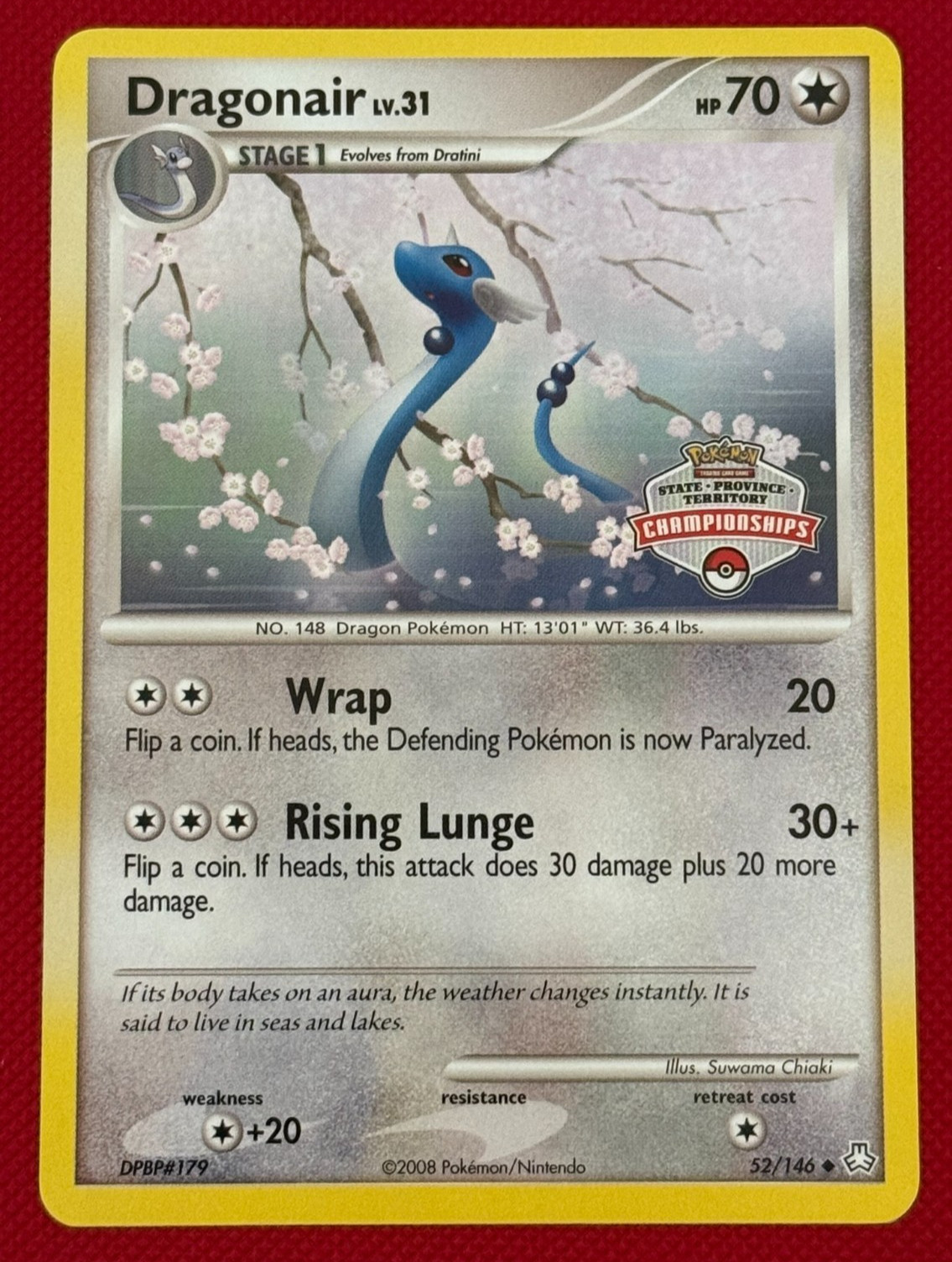 Dragonair State Championship Promo Pokemon Card Legends Awakened 52/146 NM