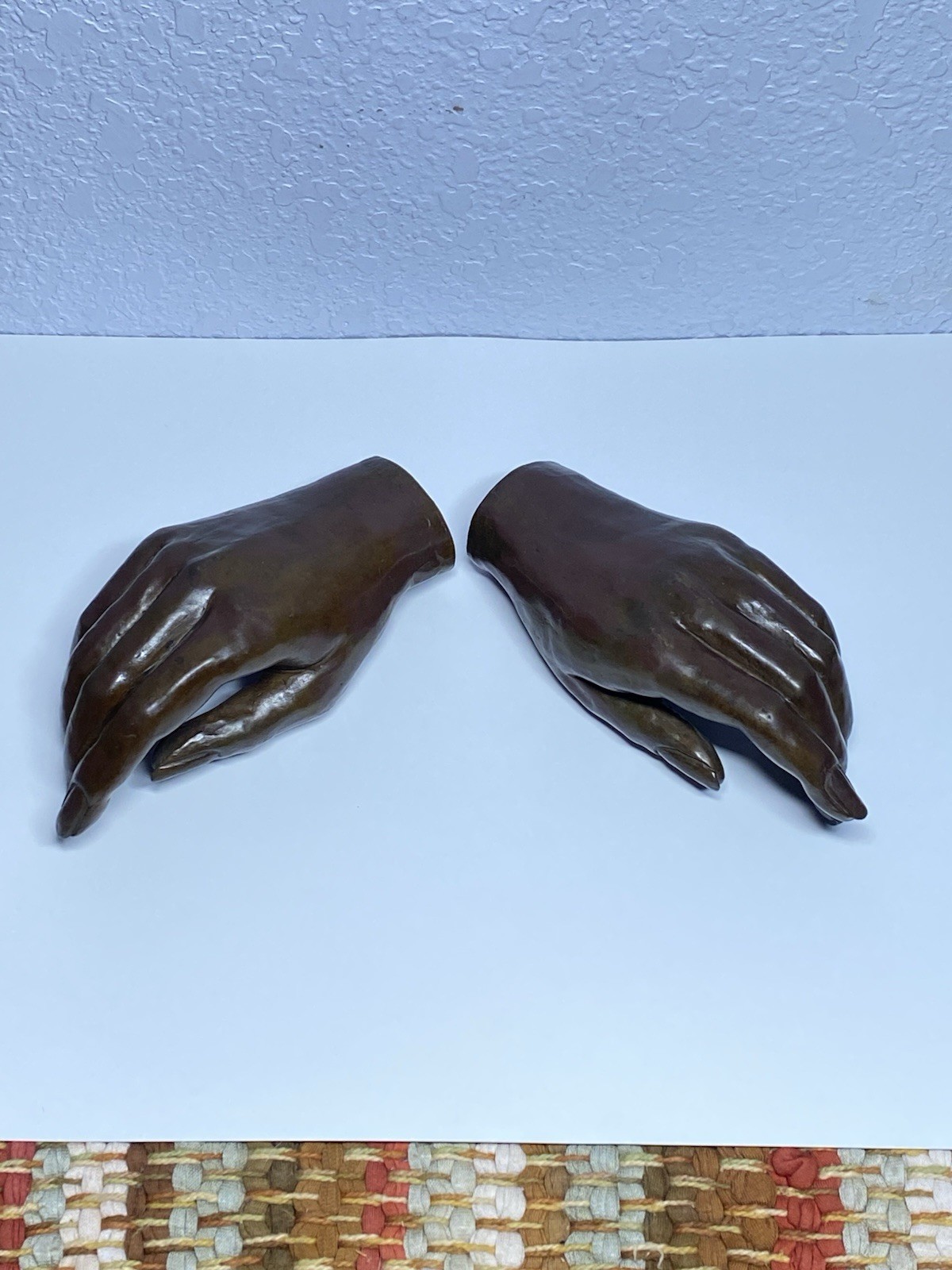 Antique Solid Bronze Female Hands Pair Sculpture Anatomical Model Casting 6”