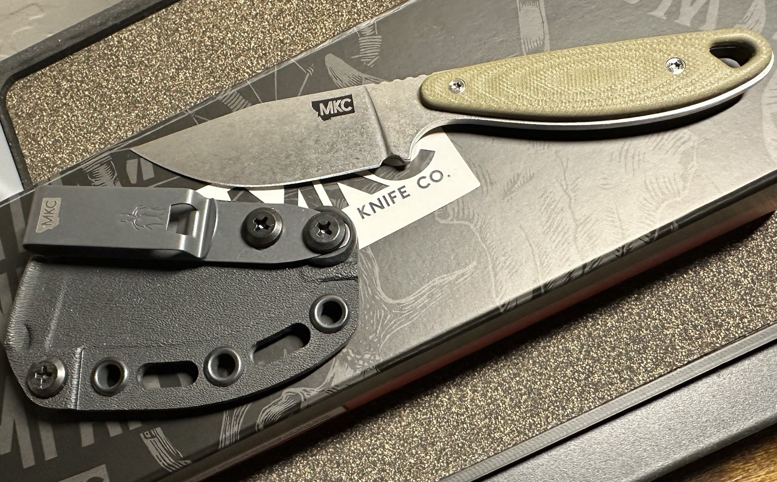 Montana Knife Company MKC The Badrock – Olive Green Drop Point G-10 w/ Sheath