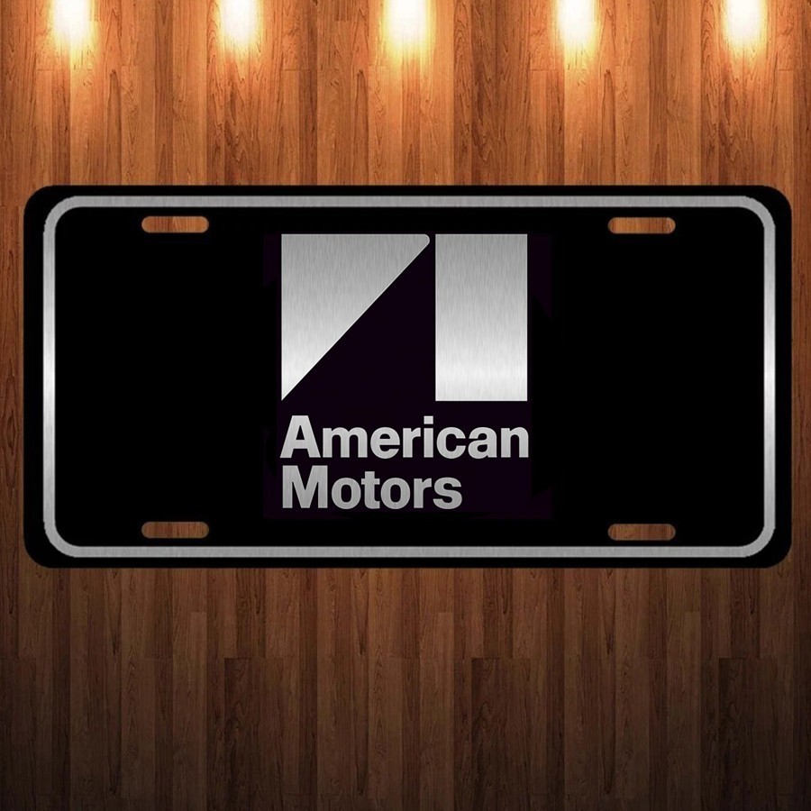 Laser Etched Engraved American Motors AMC on Brushed Aluminum License Plate Tag