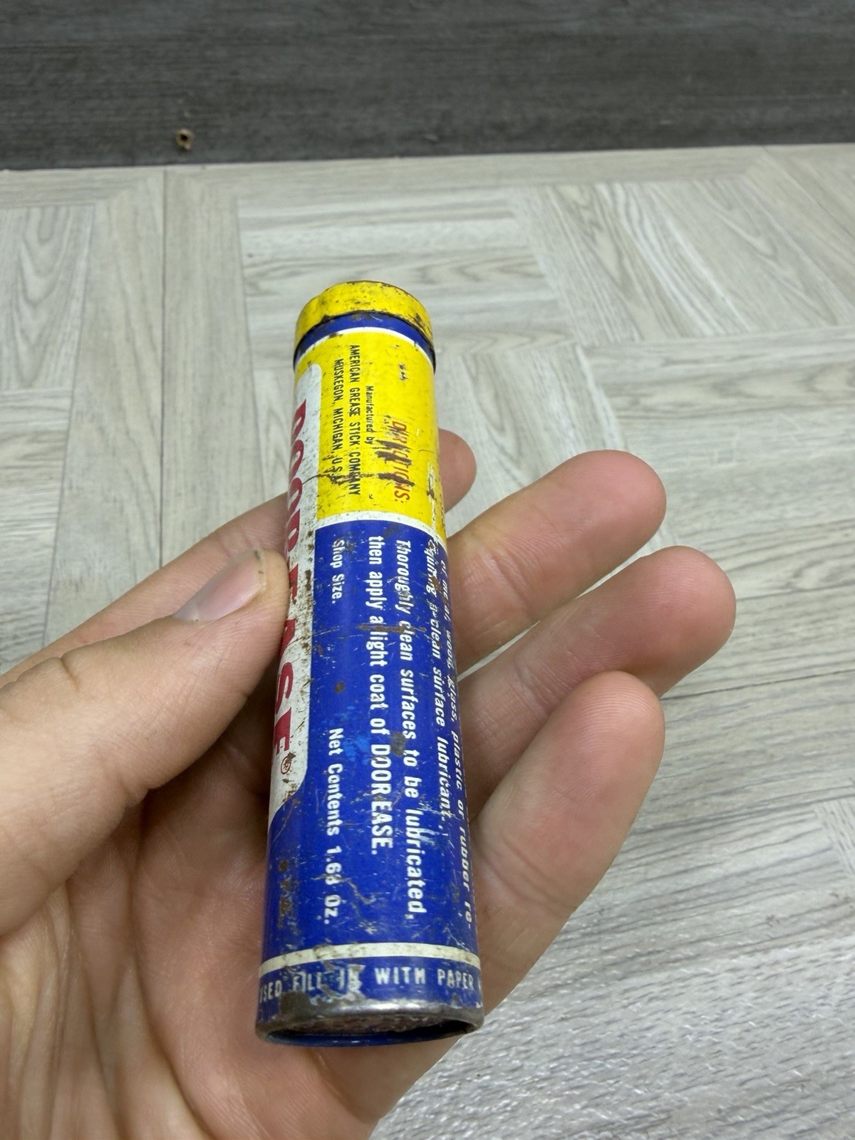 AGS door ease stainless stick lubricant vintage metal tube