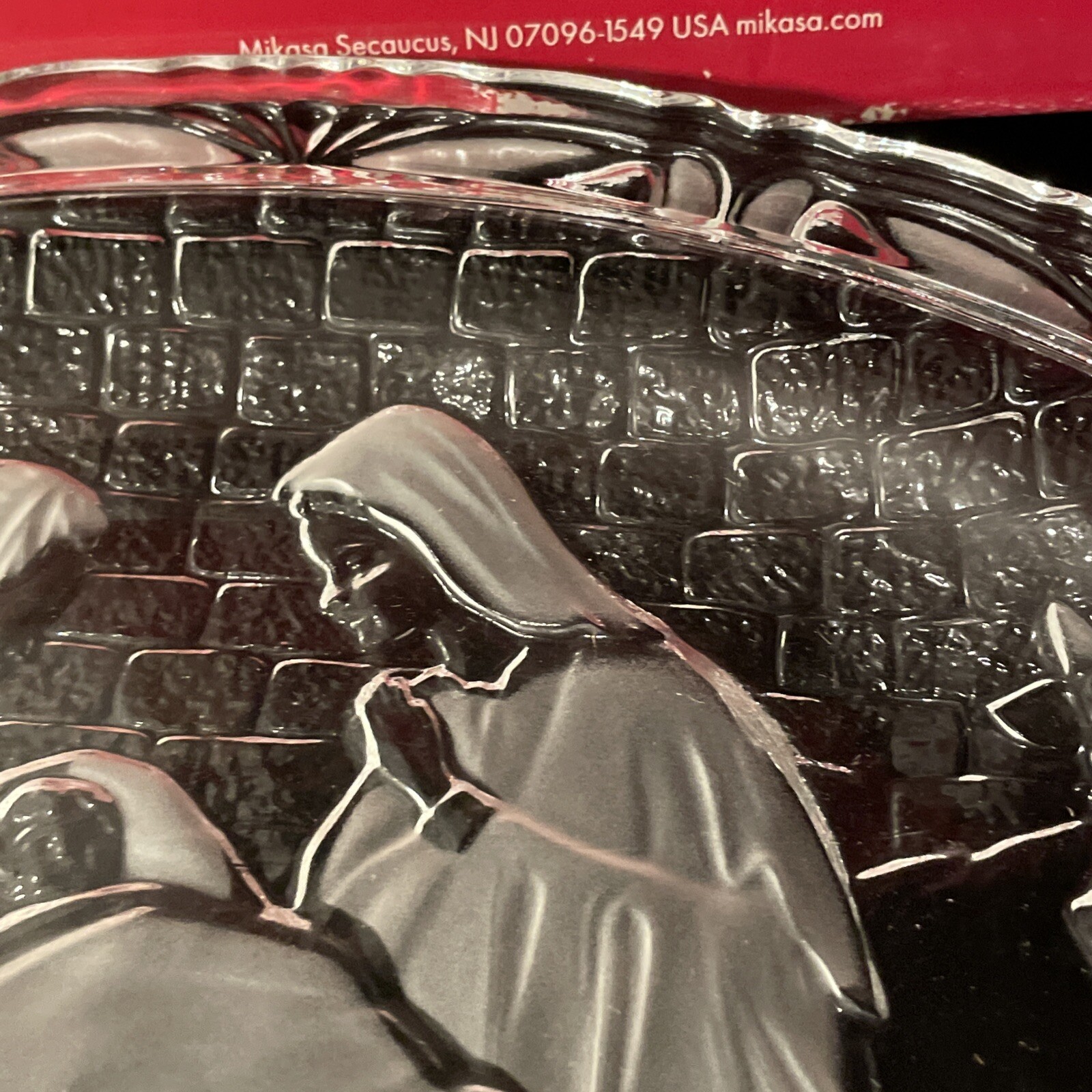 Holiday Classics by Mikasa Nativity Crystal Plaque/ Plate /Dish. Christmas. NIB