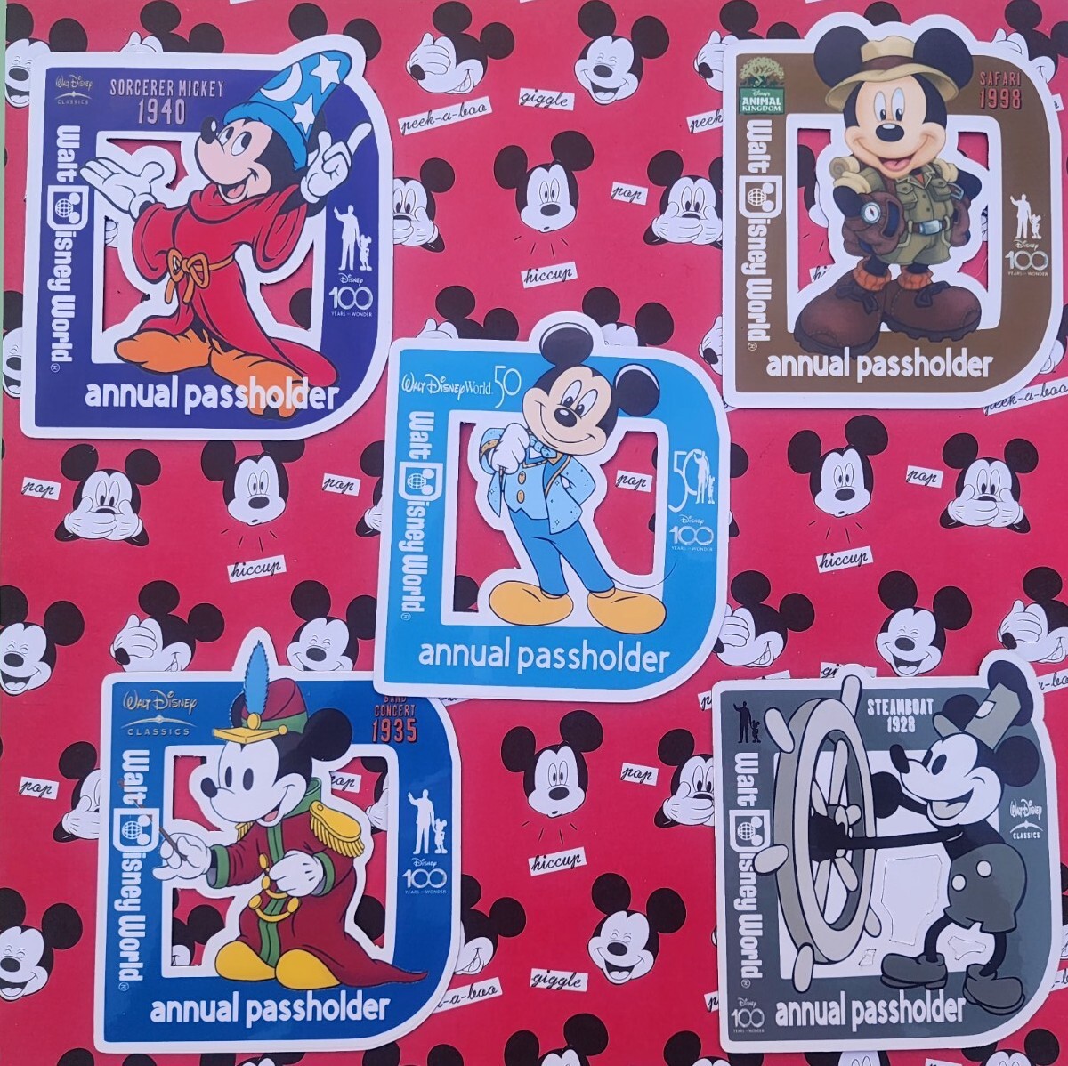 Walt Disney World Annual Passholder Magnets 2024 Set Of 5 Classic Mickey