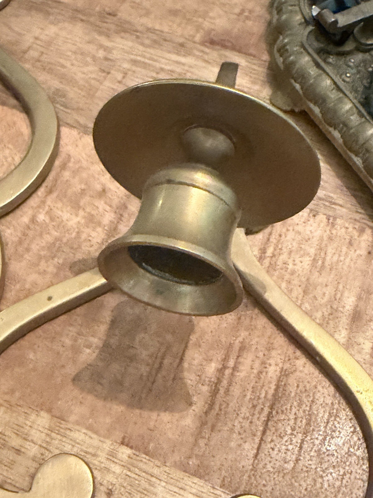 Solid Brass Wall Sconce Candle Holder Set of 2 Vintage MCM 9.75” x 4.5″