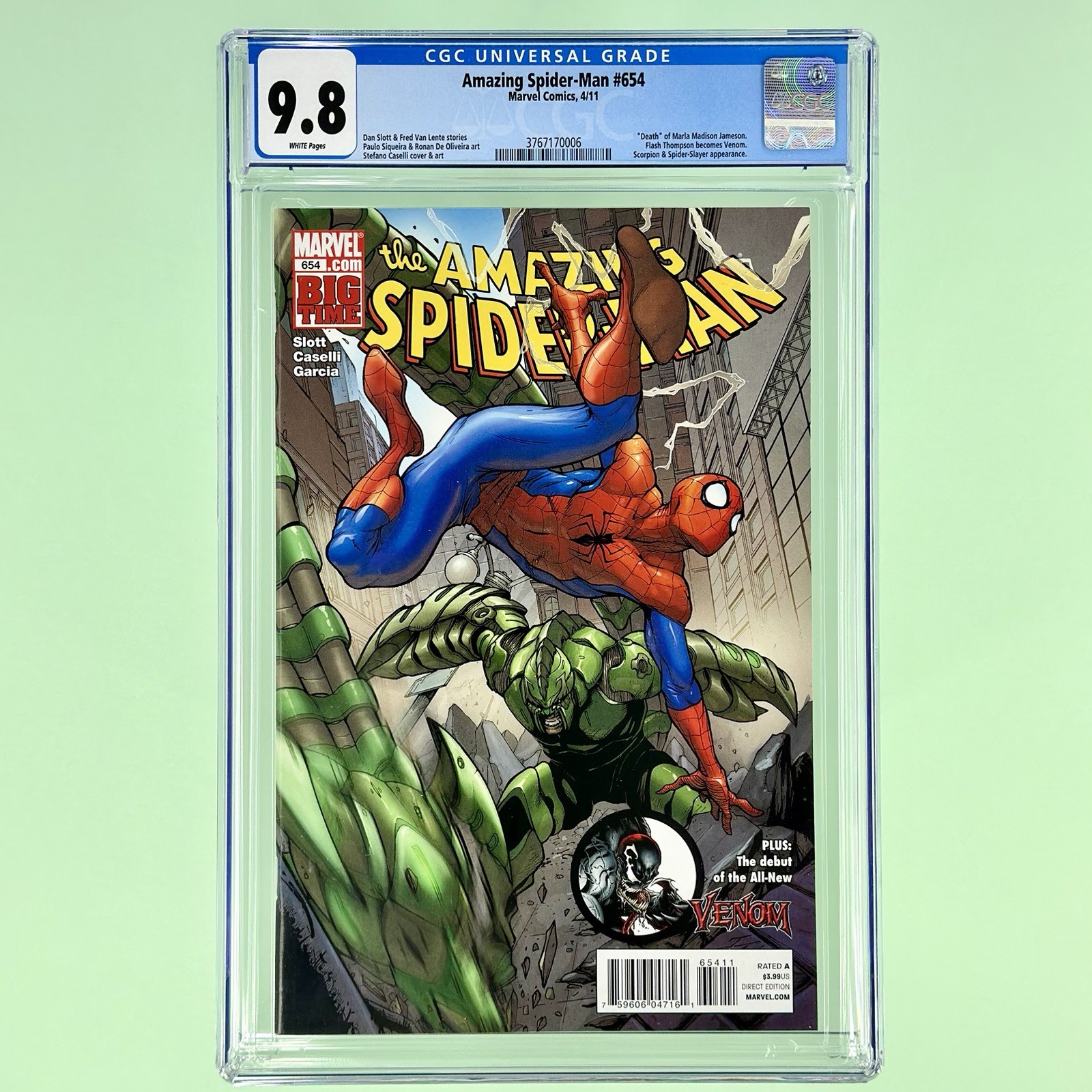 Amazing Spider-Man #654 (CGC 9.8) 2011, 1st App. of Flash Thompson as Venom
