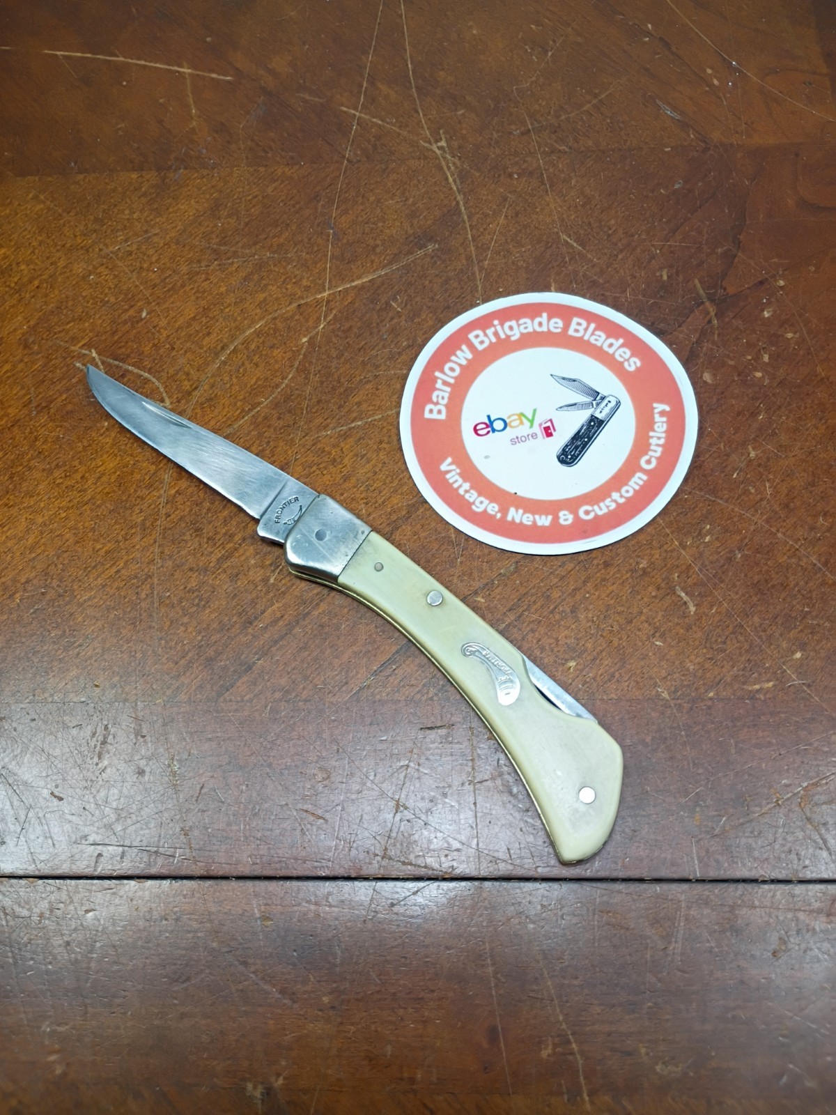 Vintage Frontier Lock Back Imperial Model 4512 Ivory Knife Made In USA