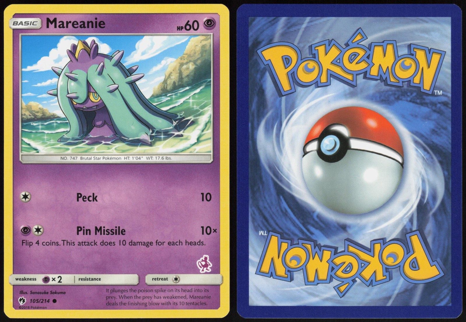 Mareanie (Mewtwo Stamped) 105/214 Battle Academy Promo Near Mint Sakuma