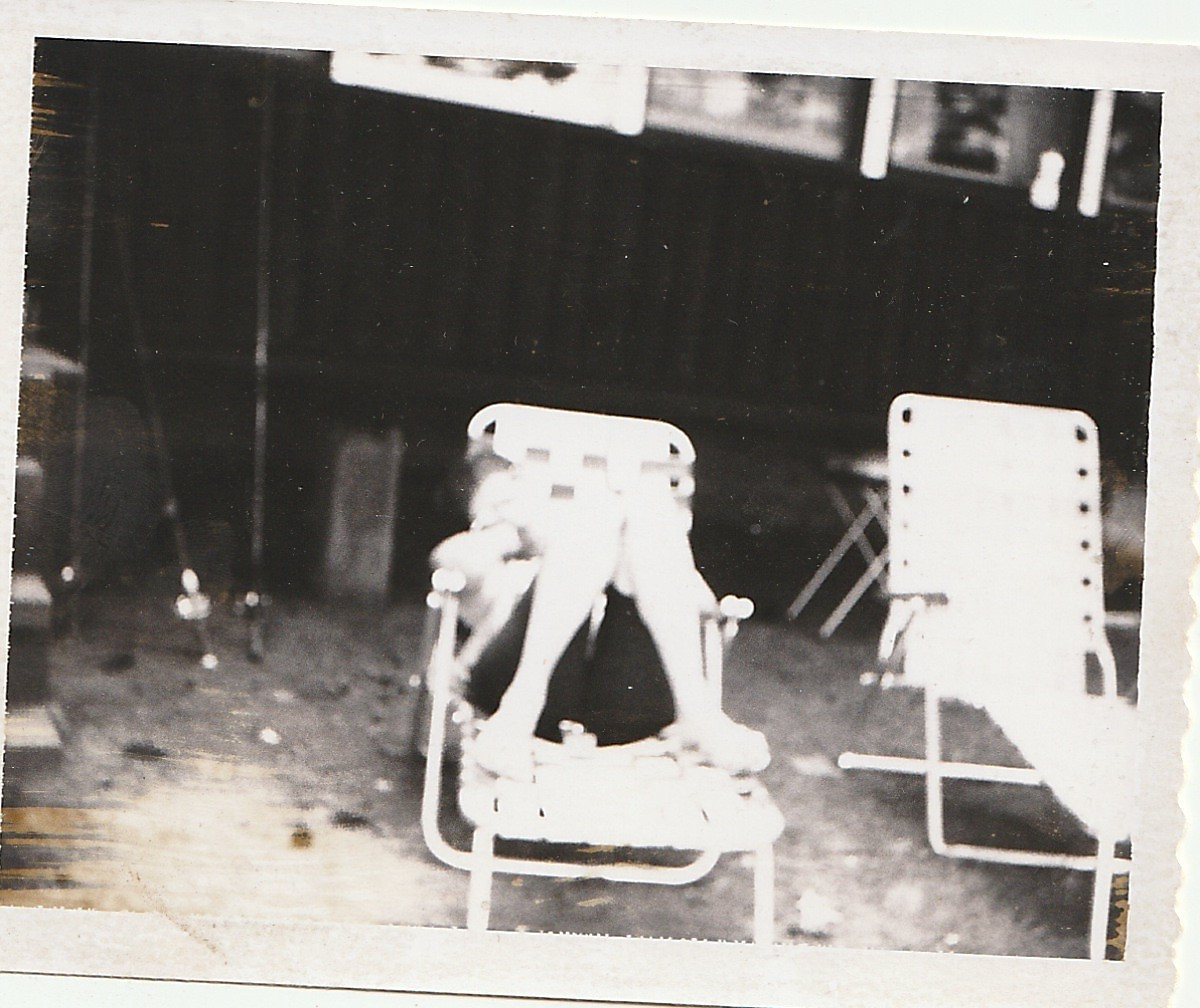 Found Vintage Photo Polaroid Black & White 1960s Blurred Woman on Lounge 901