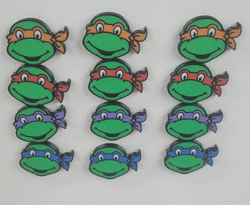 TMNT Ninja Turtles Fridge Magnet Set – Neodymium – Brand New – Custom Model
