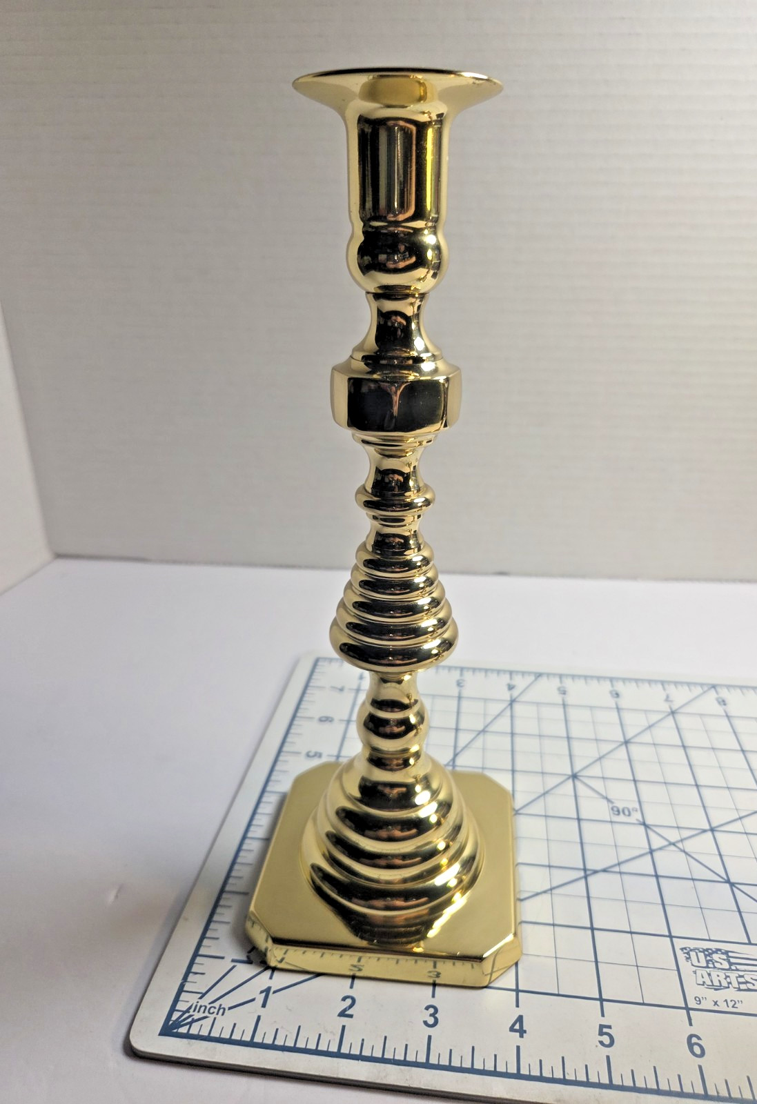 Baldwin Brass Beehive Matching Candlesticks 9.25” Tall Heavy Set Of Two Vintage