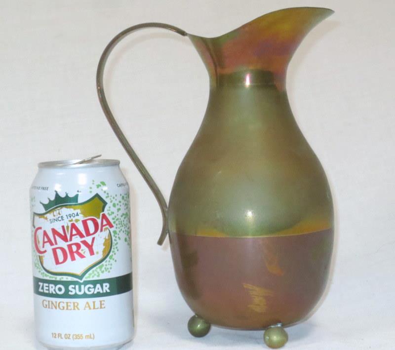 8.5″ Brass Copper Pitcher w/ Ball Feet – Maker Unknown