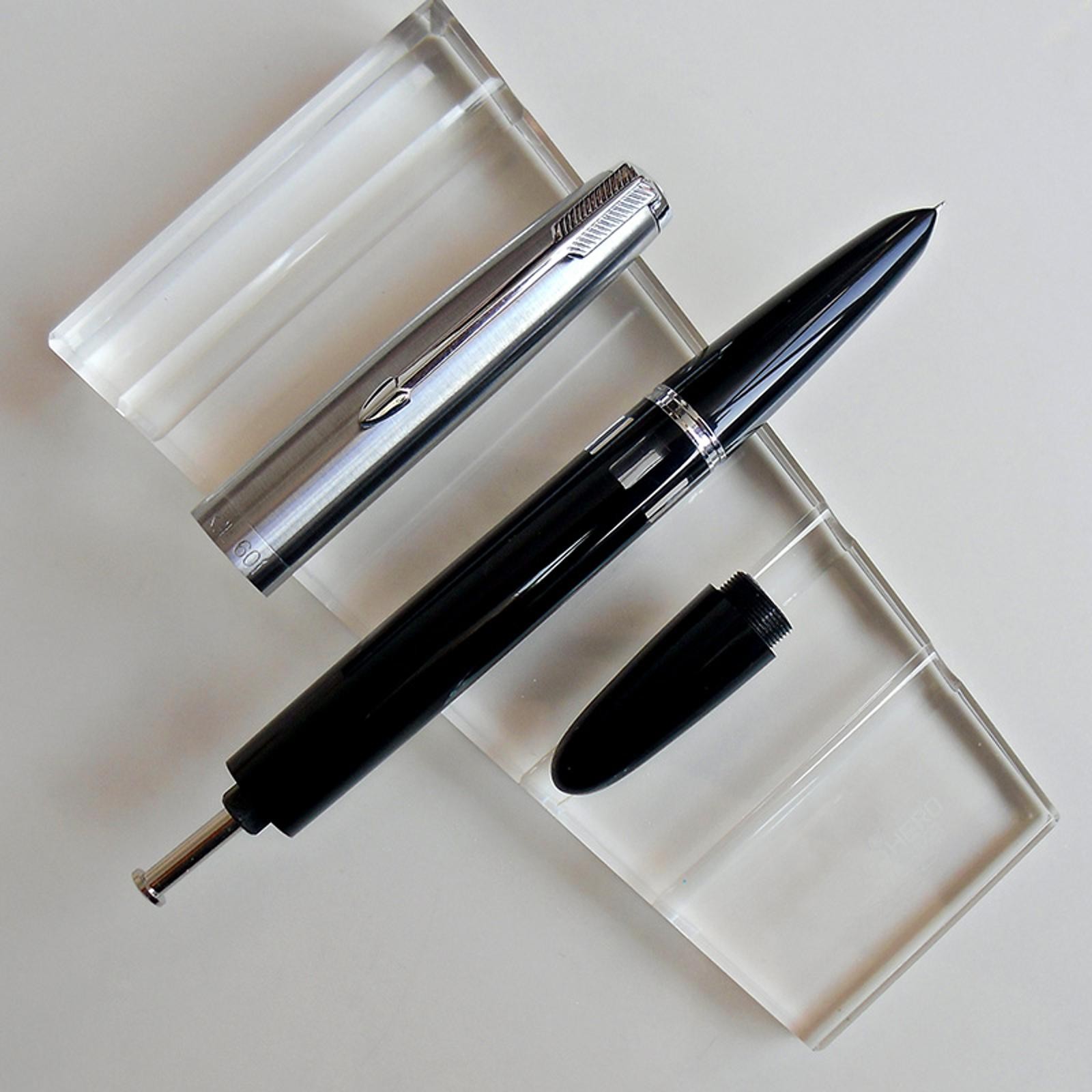 Vintage Wing Sung 601 Steel Cap Vacumatic Fountain Pen F Nib Ink Pen xx