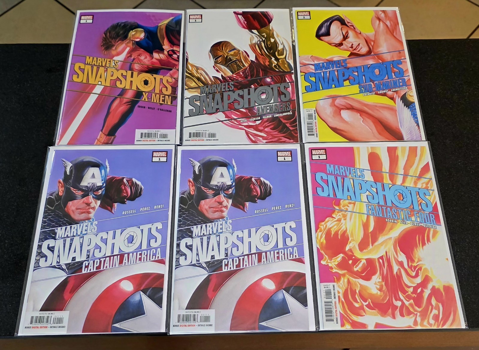 Marvel #1-6 + 1 Variant + Marvels 1-6 + Snapshots X 6 Alex Ross 1st Prints Nm