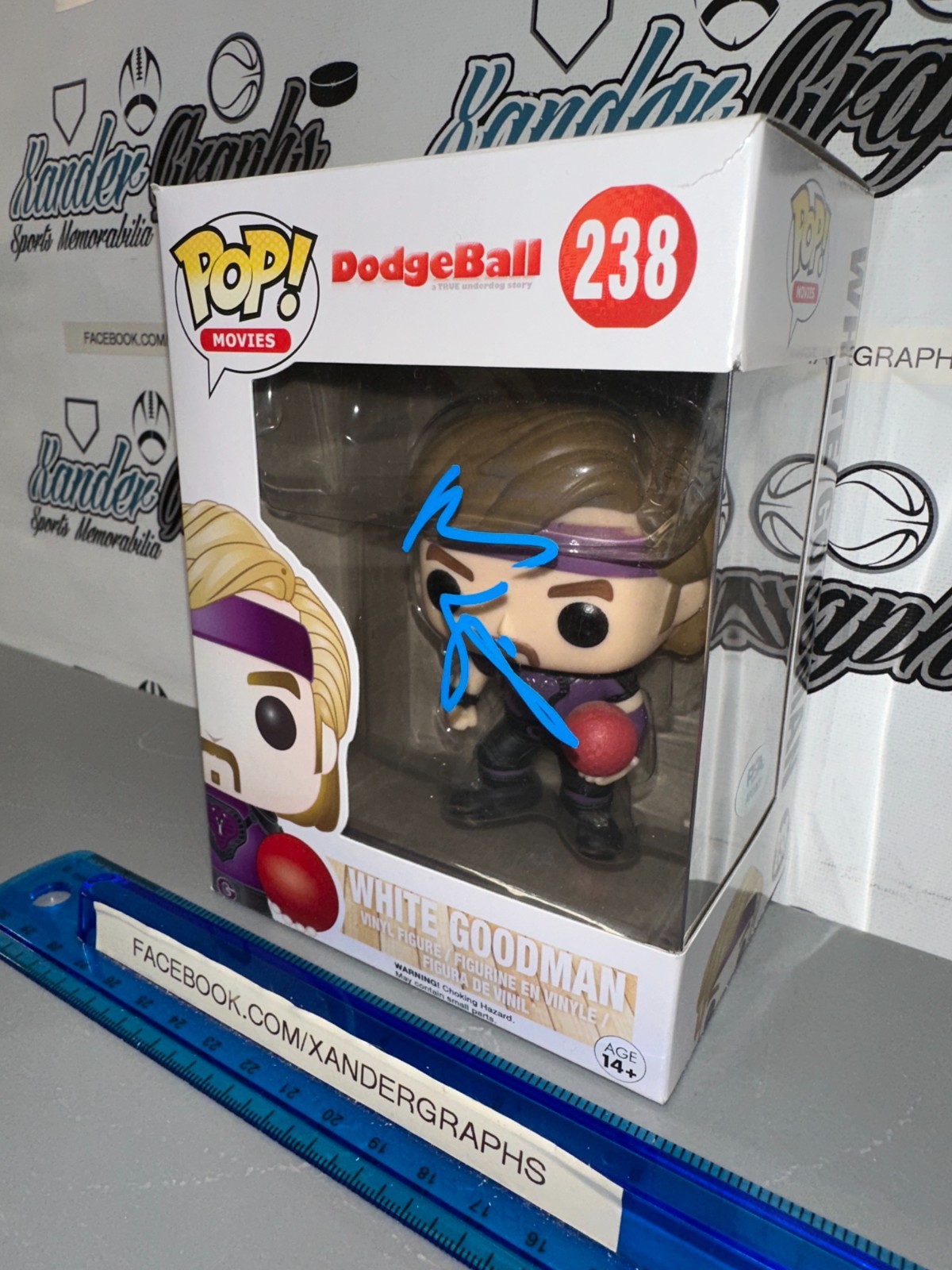 BEN STILLER WHITE GOODMAN DODGEBALL 238 SIGNED AUTOGRAPHED FUNKO POP-PSA COA