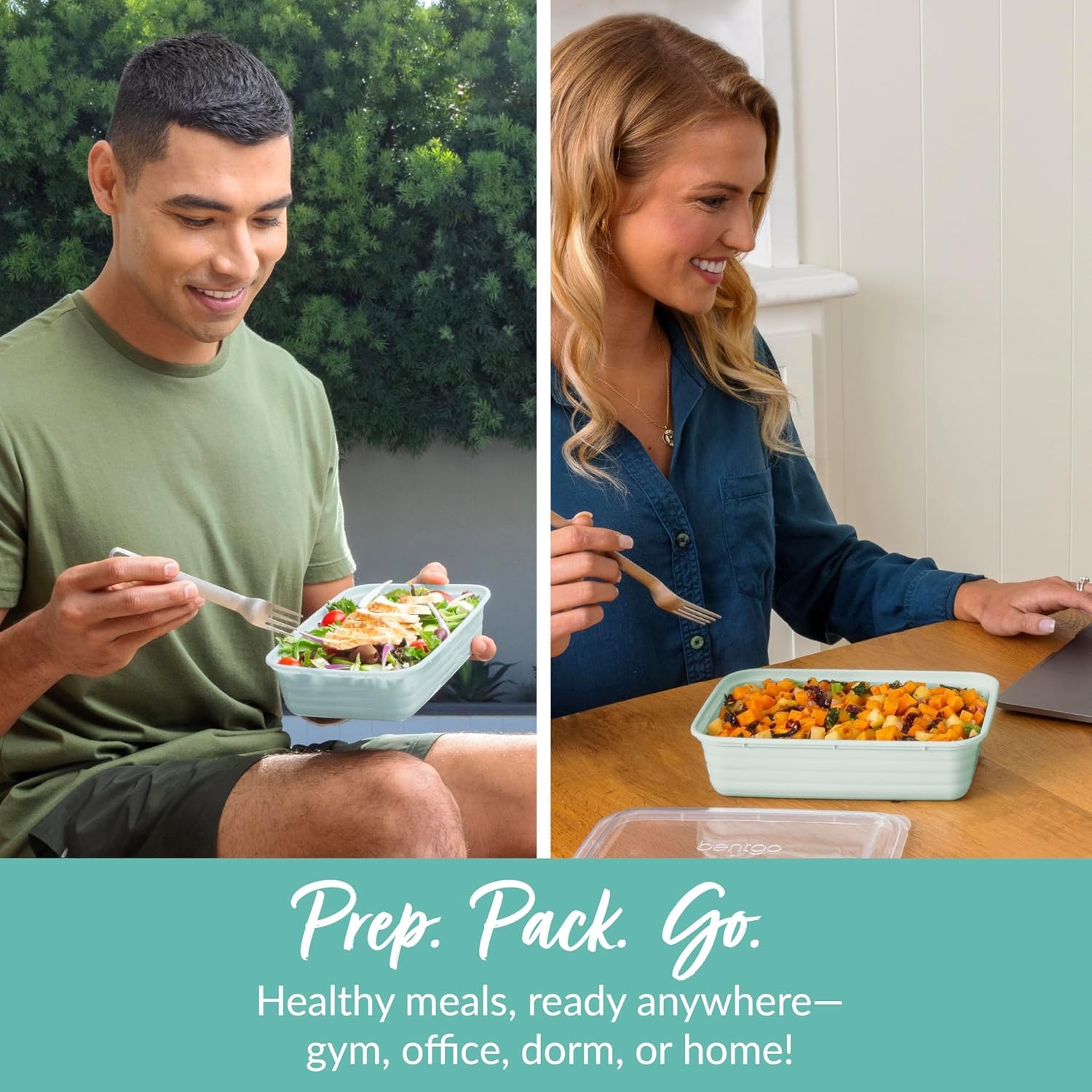 Bentgo Prep 20-Piece 1-Compartment Meal Prep Containers Mint