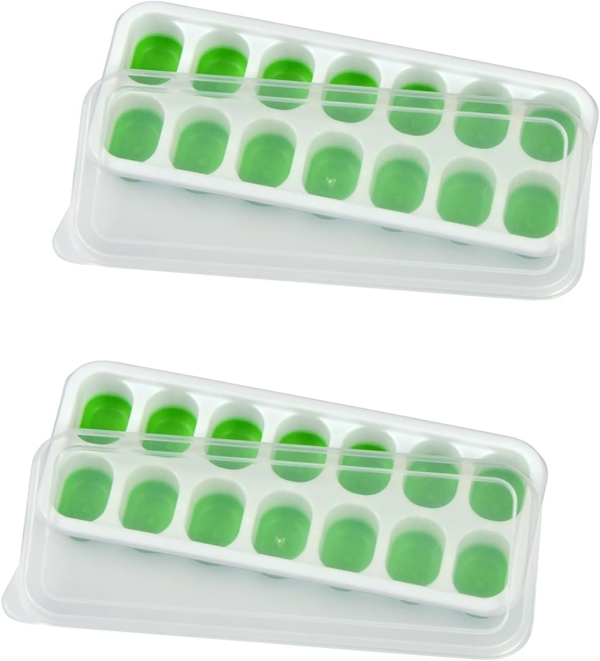 Ice Cube Tray with Lid, Easy-Release, Flexible, Ice Cube Tray, Spill-Resistant,