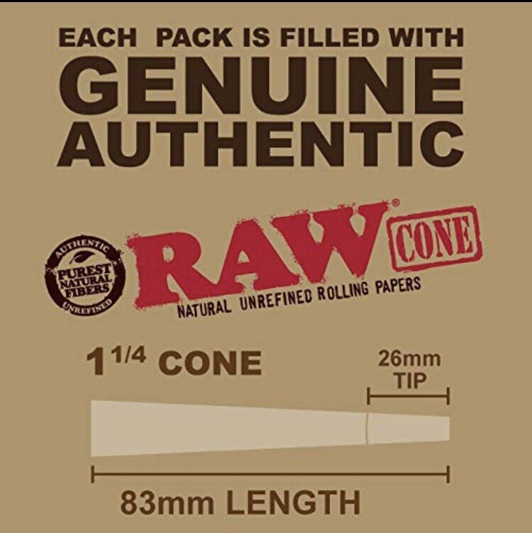 50 RAW CLASSIC 1 1/4 Size Pre-Rolled Cones W/Filter Tips 100% AUTHENTIC! 🚚💨📦