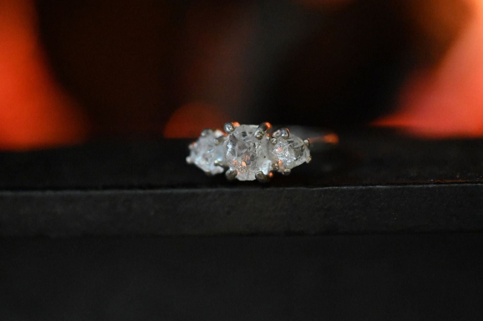 Raw Diamond Engagement Ring, Timeless Wedding Band, Classic Diamond Ring, Contem