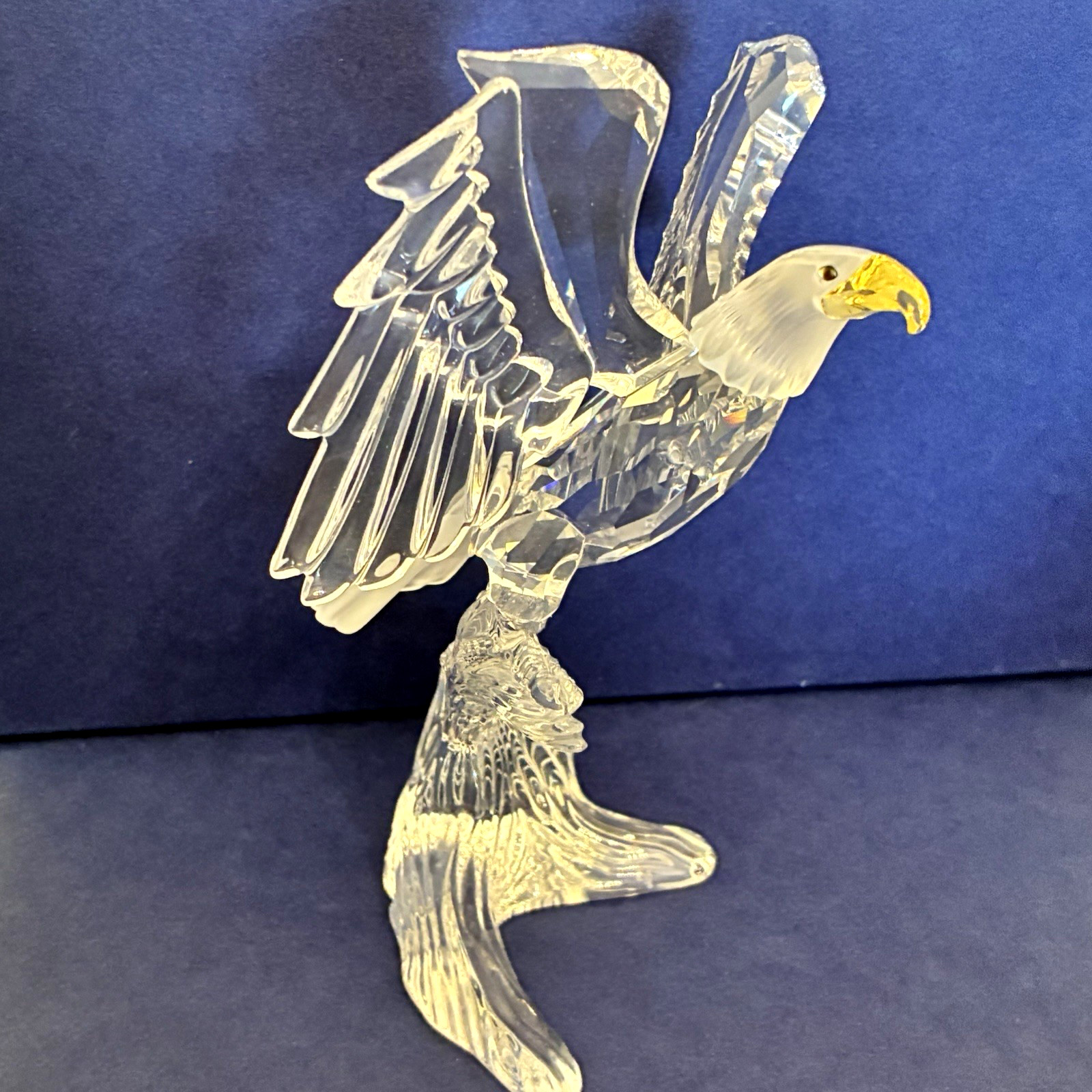Swarovski Bald Eagle Crystal 5 inches tall # 248003 Yellow Beak USA Og Box COA