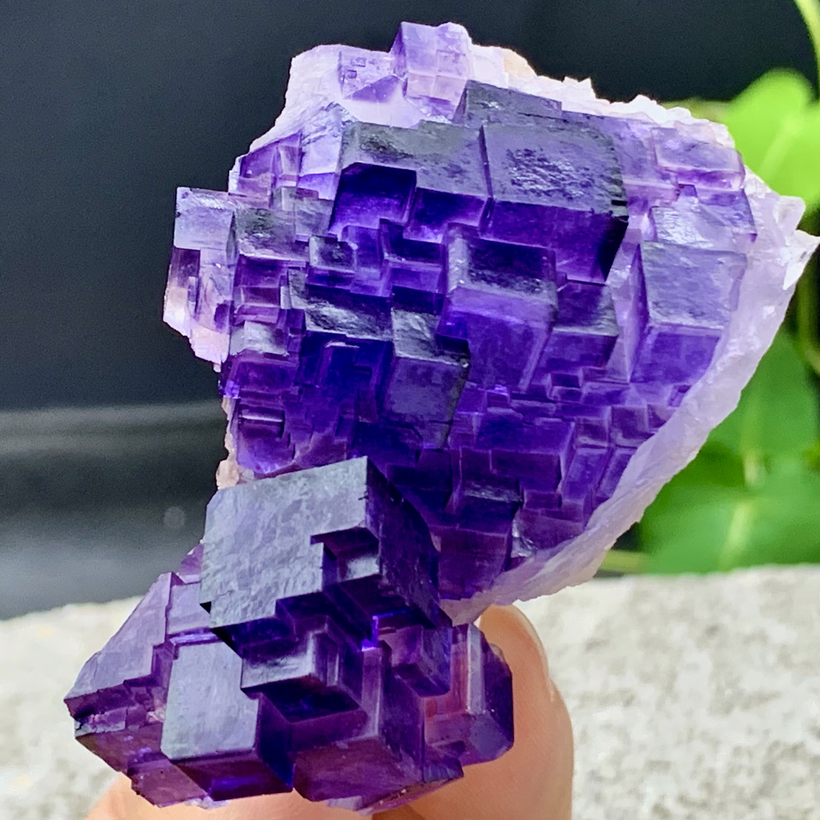 112G Natural purple, QR code fluorite, mineral specimen/China