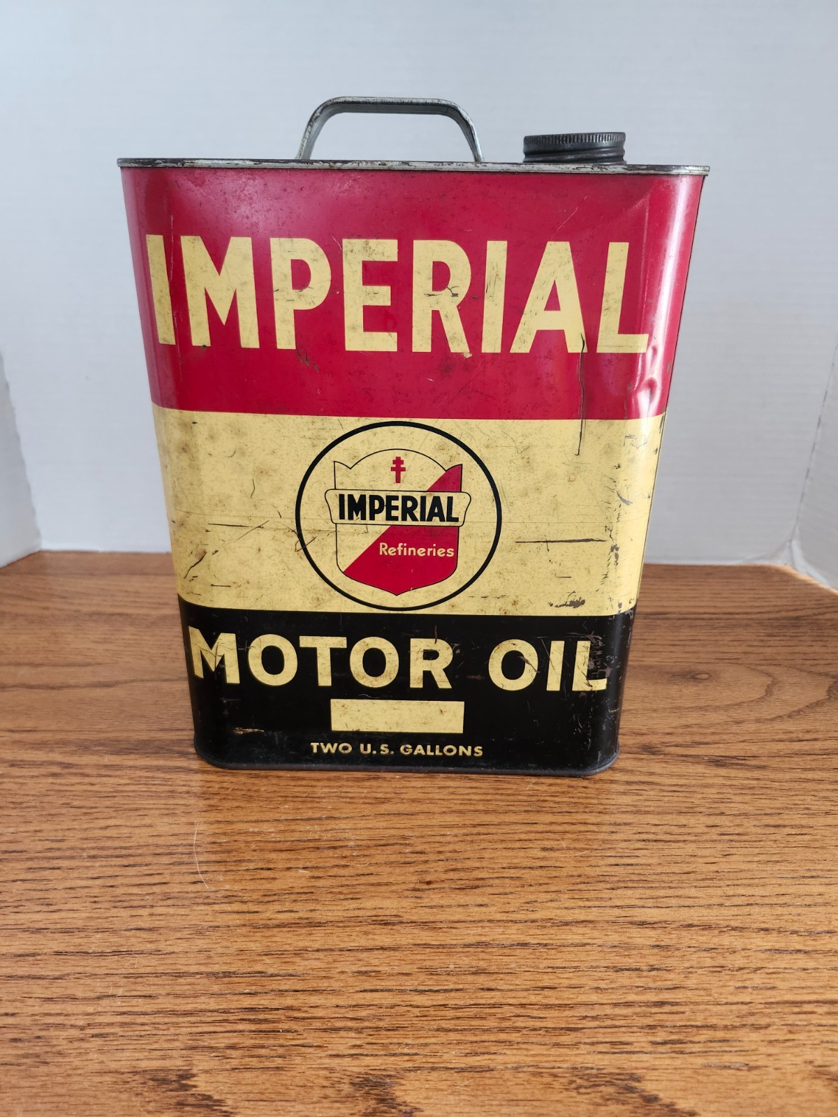 Vintage 2 Gal Imperial Motor Oil Gas Service Station Advertising Can