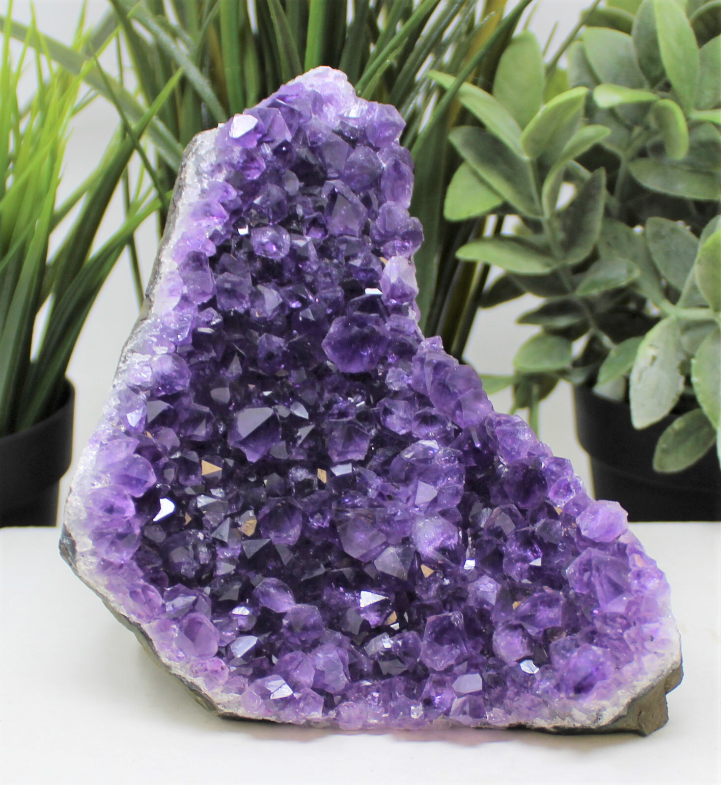 Stunning VERY LARGE Amethyst Cut Base Cluster Crystal Quartz Geode 1.1 – 1.8 lb