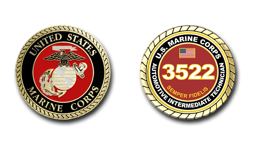3522 Automotive Intermediate Technician US Marine Corps MOS Coin