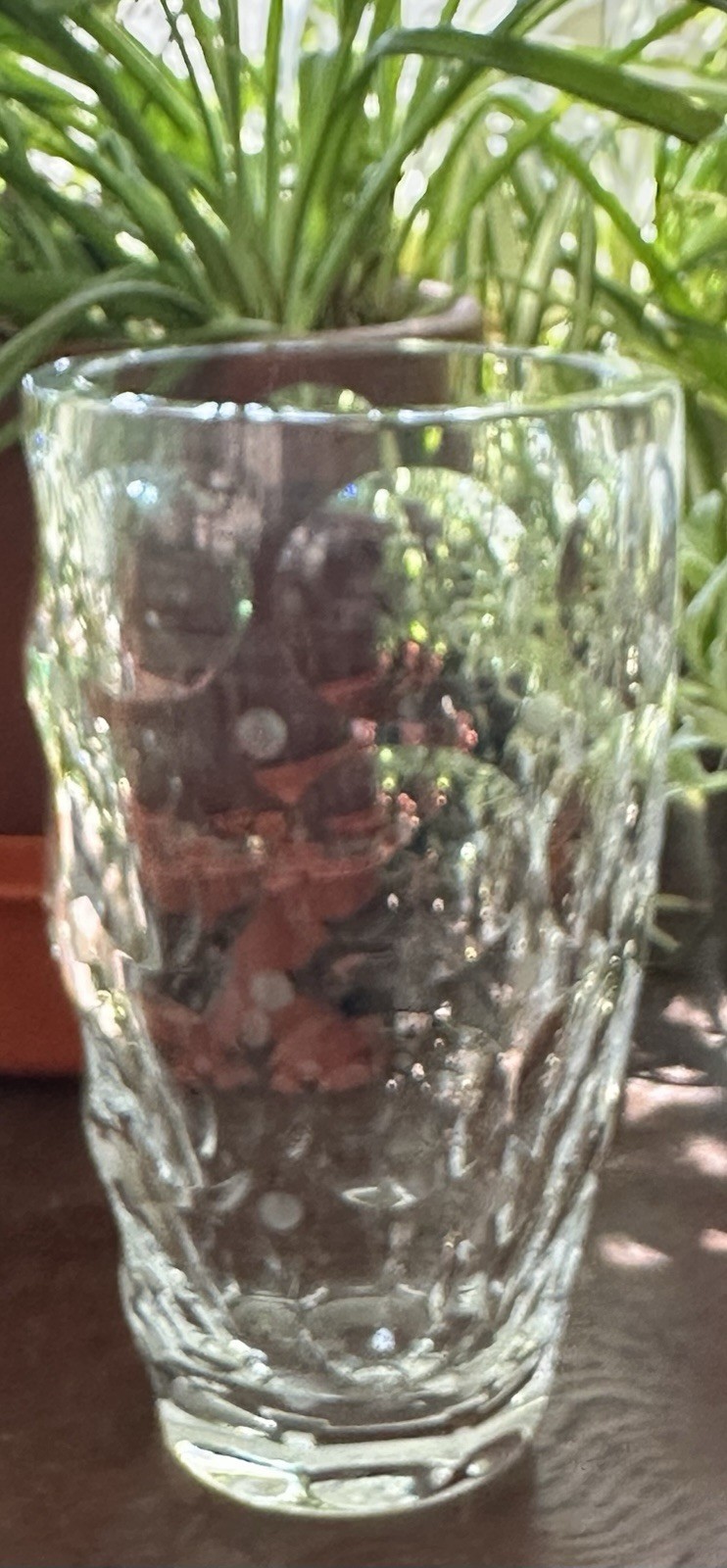 Peill Putzler Germany MCM Crystal VASE Great Optics Etched Dots Concave Circles