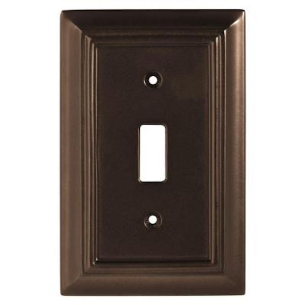 Brainerd – Liberty Architectural MDF Toggle Switch Wall Plate – Walnut