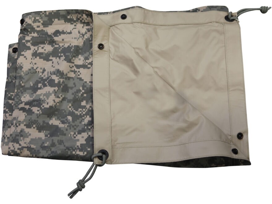 US Military Reversible Field Tarp ACU/TAN 90 x 80 Tarpaulin Shelter w/ Bungies