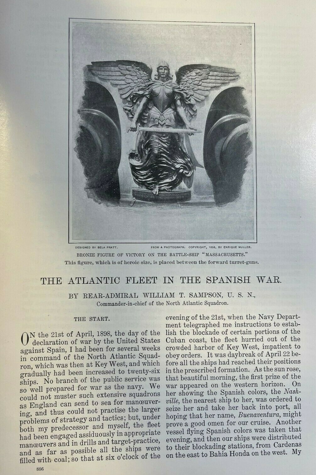 1899 Atlantic Fleet in Spanish American War by Admiral William T. S illustrated