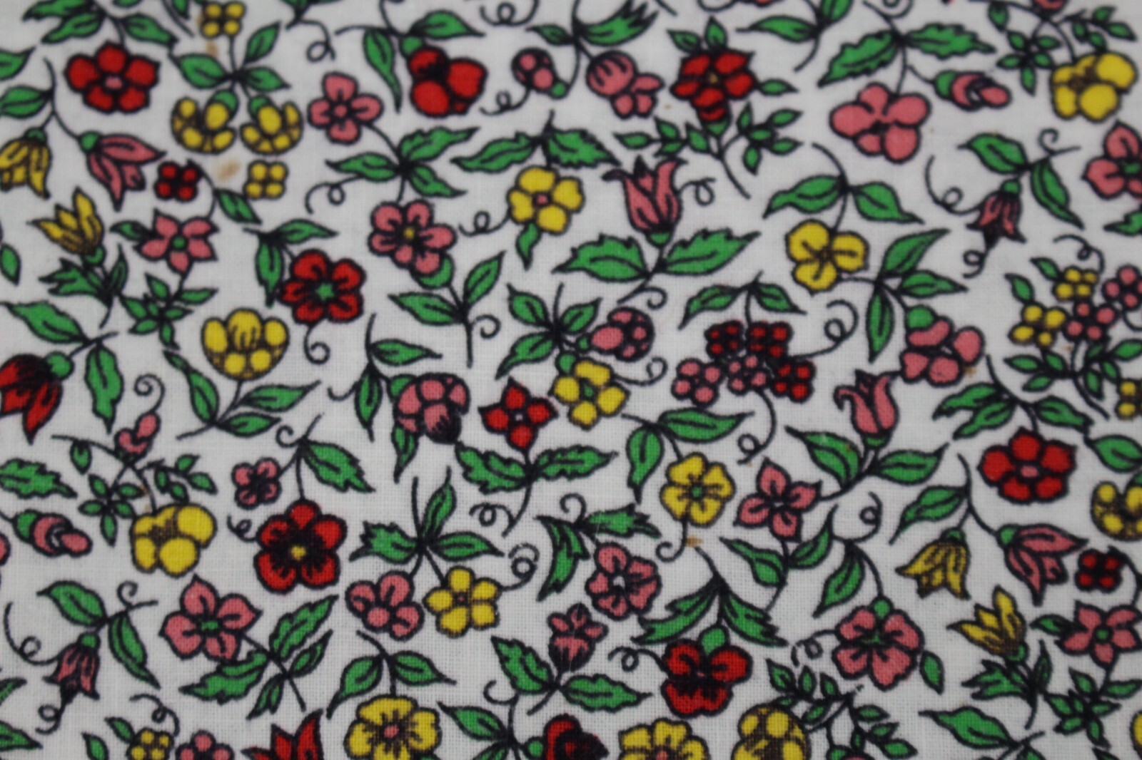 Feed Flour Sack Fabric Calico Flower Red Pink Yellow Opened Printed Bag Original