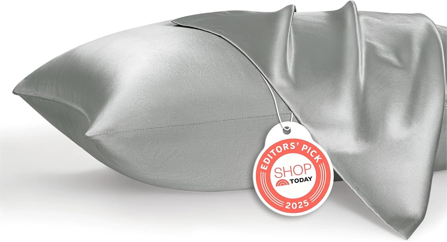Bedsure Satin Pillowcase 2 Pack Similar Standard (20 x 26), 01 – Silver Grey