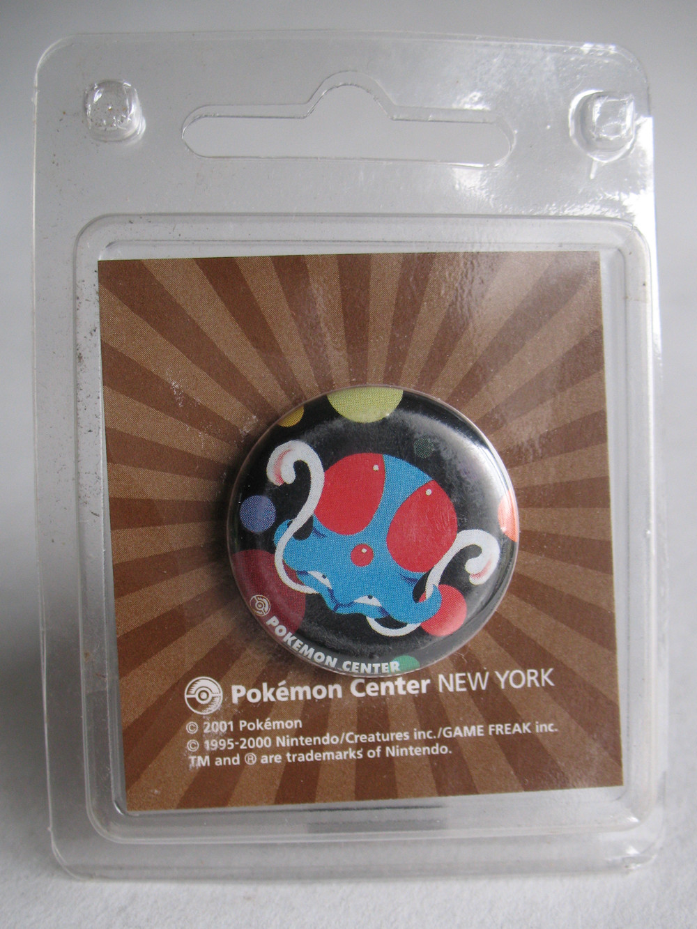 2001 NY New York Pokemon Center Tentacool Pin Badge Sealed NOS Rare