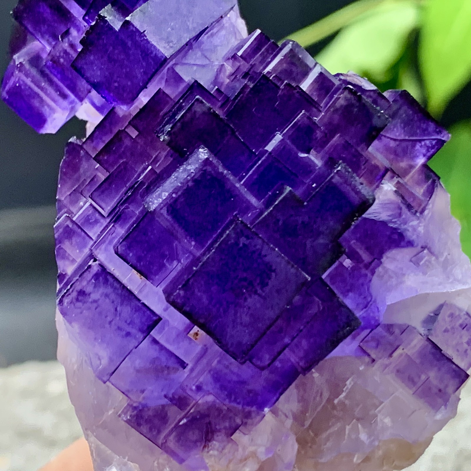 112G Natural purple, QR code fluorite, mineral specimen/China