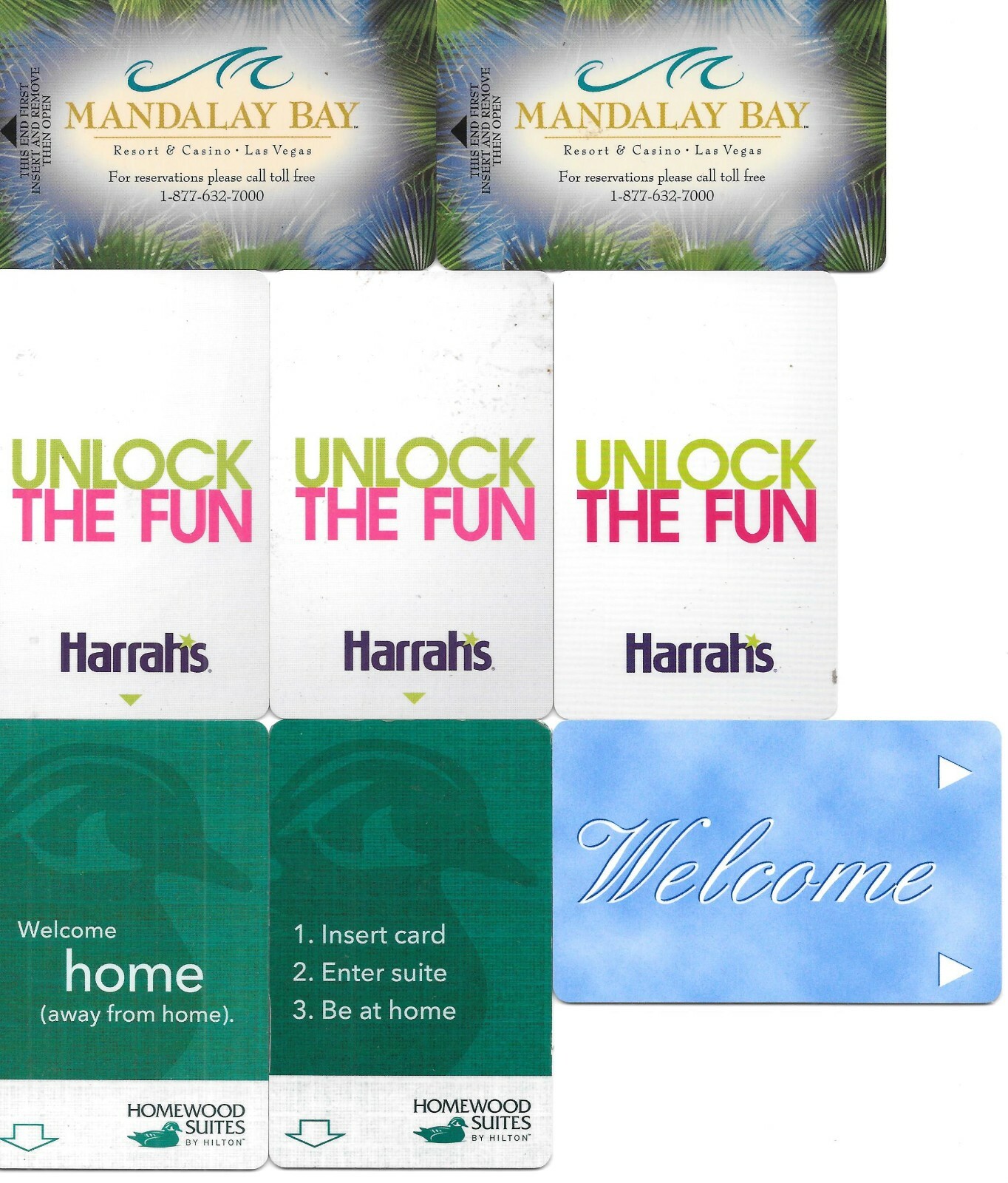 Hotel Room Keys Collection 18 examples, gathered absent-mindedly over the years