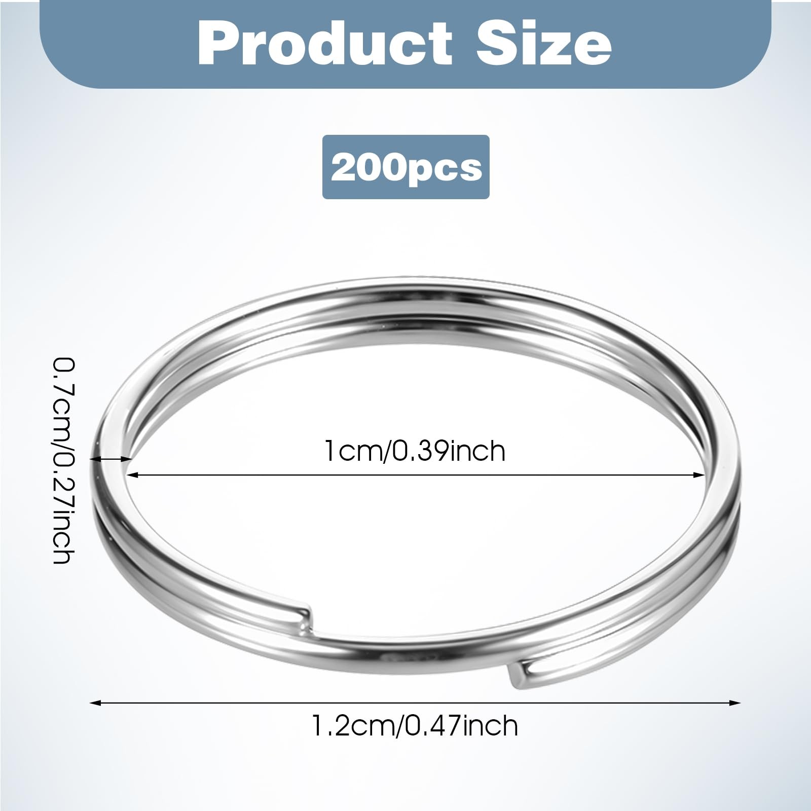 1/2″ Small Split Ring for Keychains,Double Loops Split Jump Rings Jewelry Making