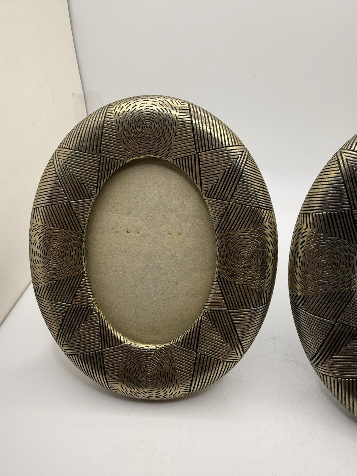 Vintage Terragrafics Oval Frames Set 2 Bronze Tone 1993