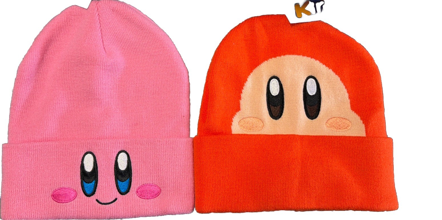 LOT 2x Kirby & Waddle Dee Big Face Cuff Beanie Hat – Kirby Cosplay