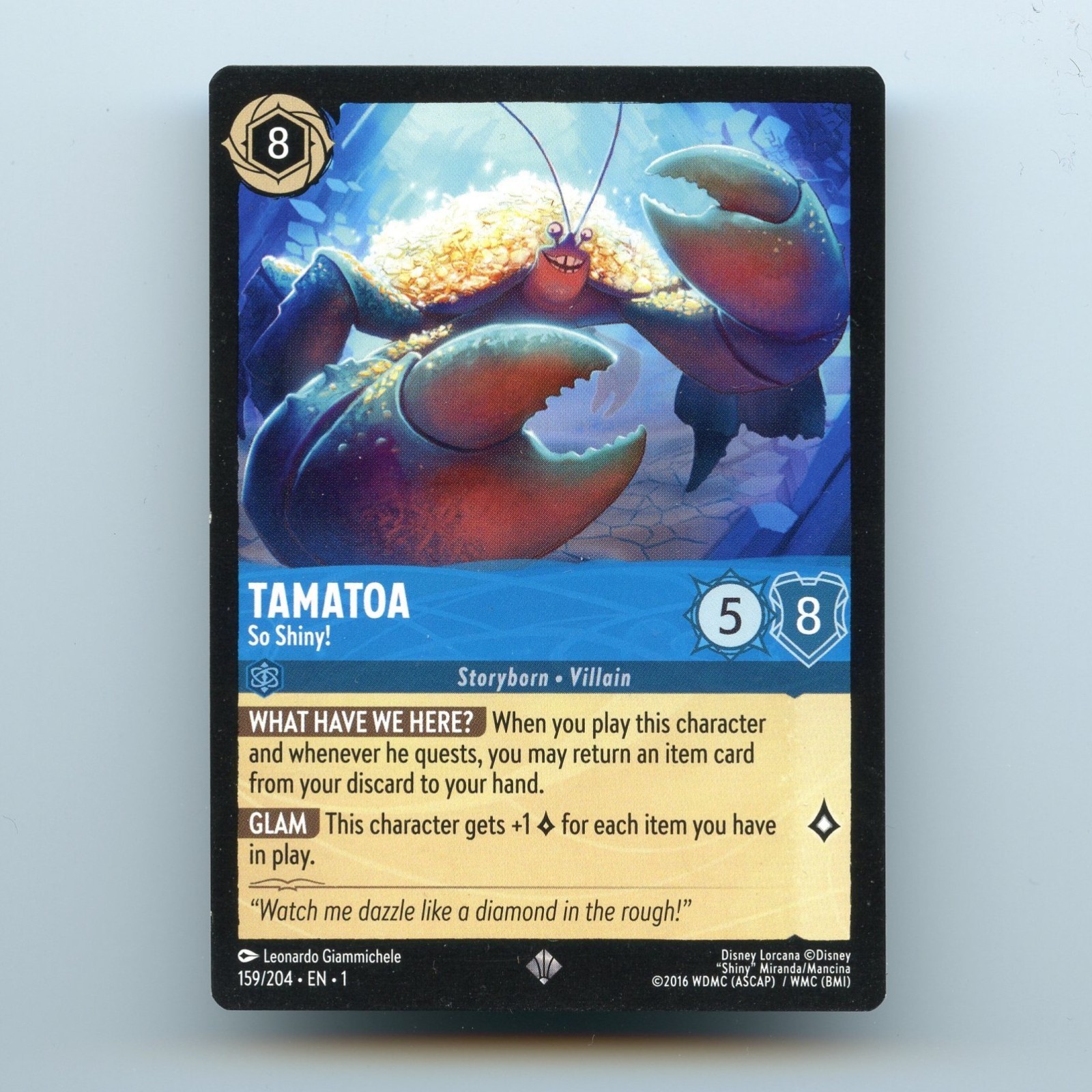 Tamatoa – So Shiny! 159/204 EN 1 | Super Rare Non-Foil | Disney Lorcana TCG
