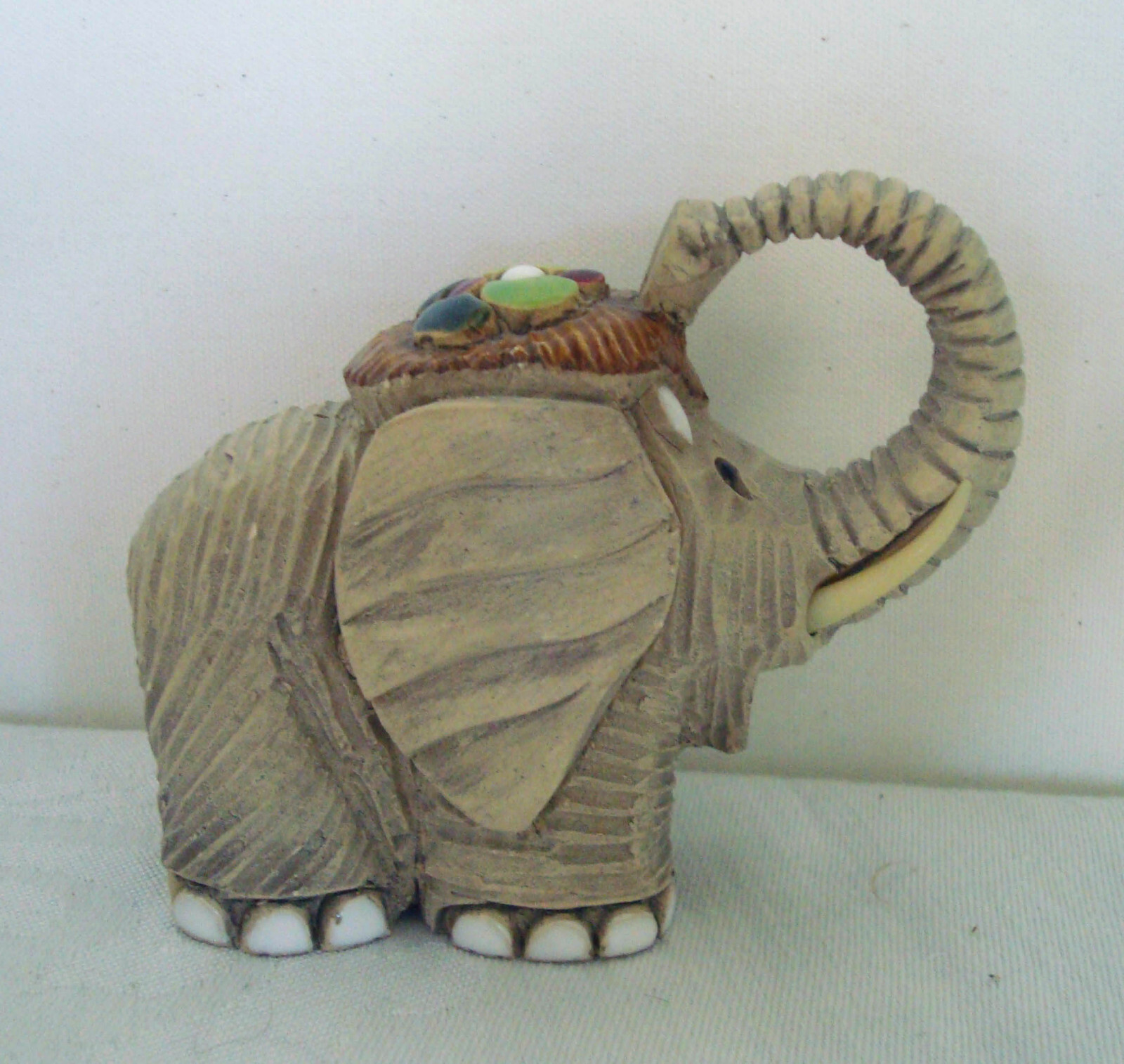 Artesania Rinconada Uruguay Ceramic Lucky Elephant Figurine 3.5″
