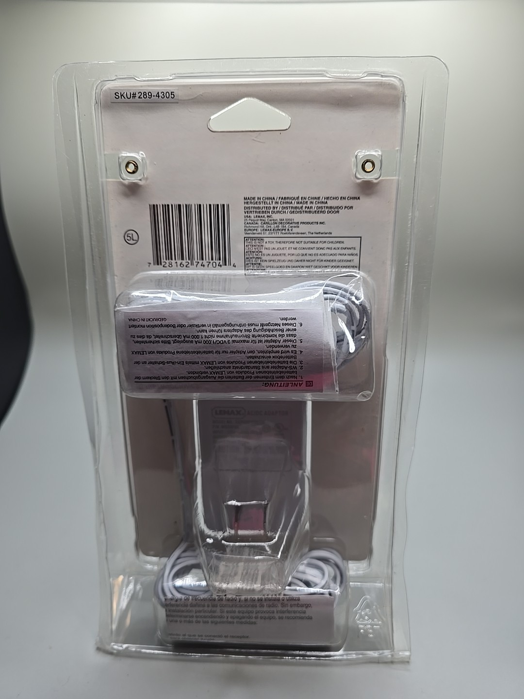 Lemax Lighted Accessory Switching Mode Power Adapter 3 Volts with 4-Output Jacks