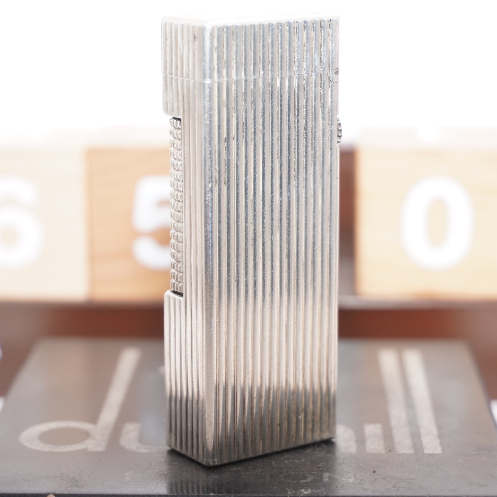 Dunhill Lighter Silver Stripe Pattern-Ultrasonically cleaned_Working
